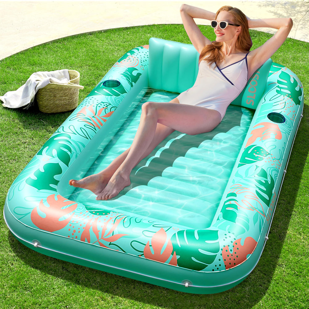 Sloosh inflatable tanning pool lounger 70x46 ideal for solo sunbathing