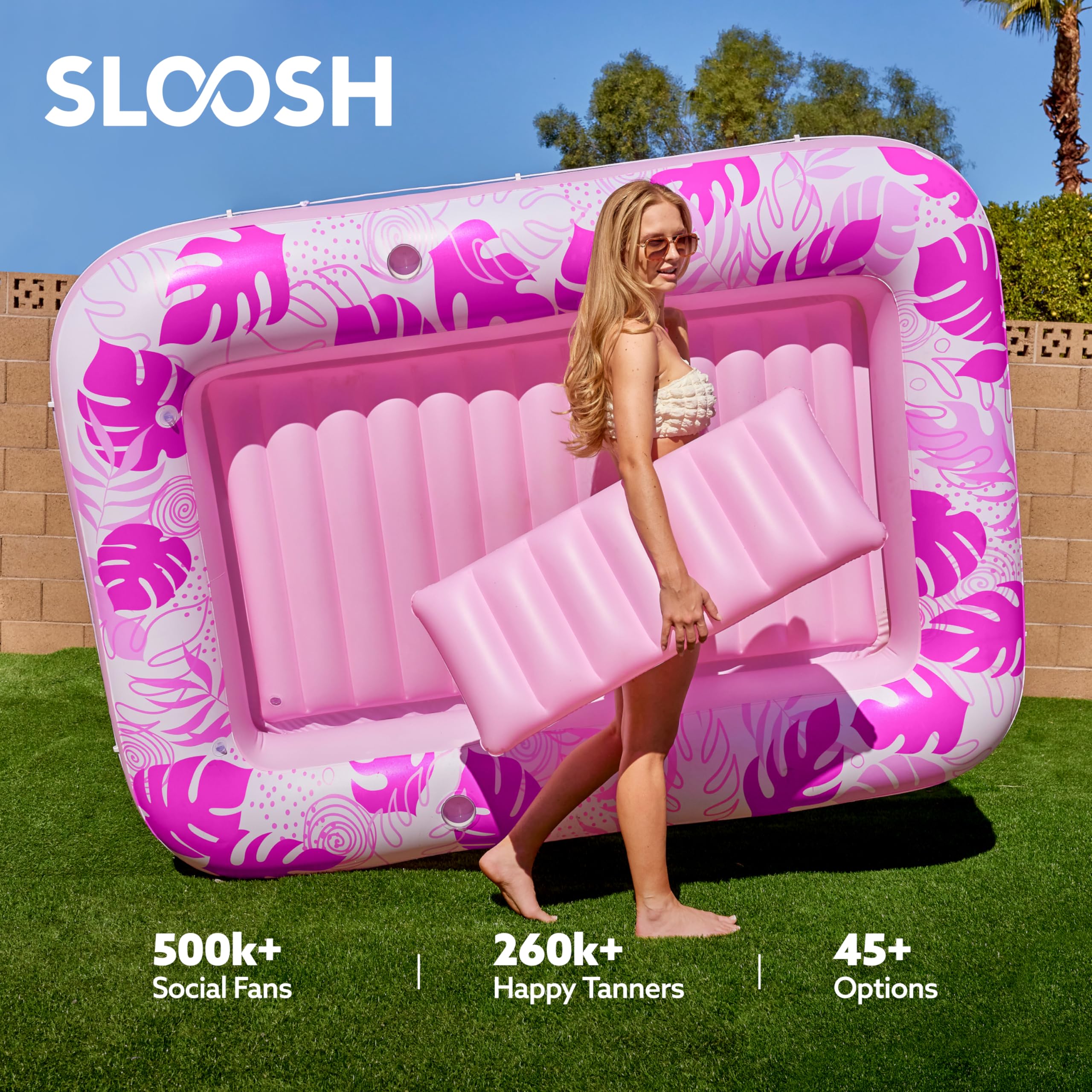 SLOOSH removable pillow for customizable comfort on the lounger.