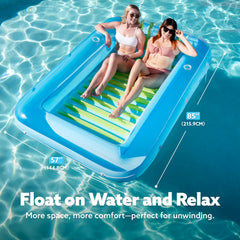 Sloosh inflatable pool lounger with two drink holders for poolside refreshment.