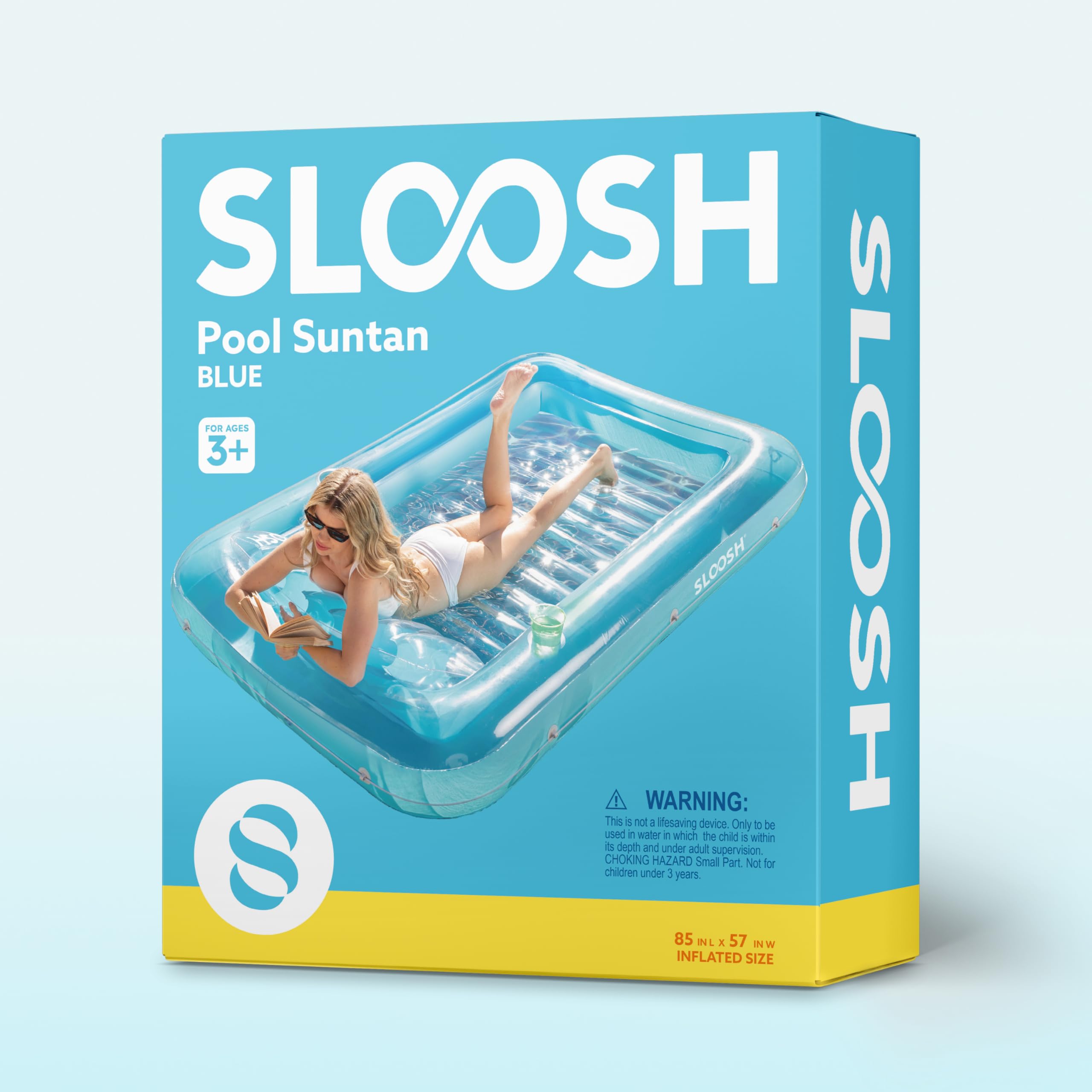 Sloosh blue tanning pool invites gatherings and sunbathing at home
