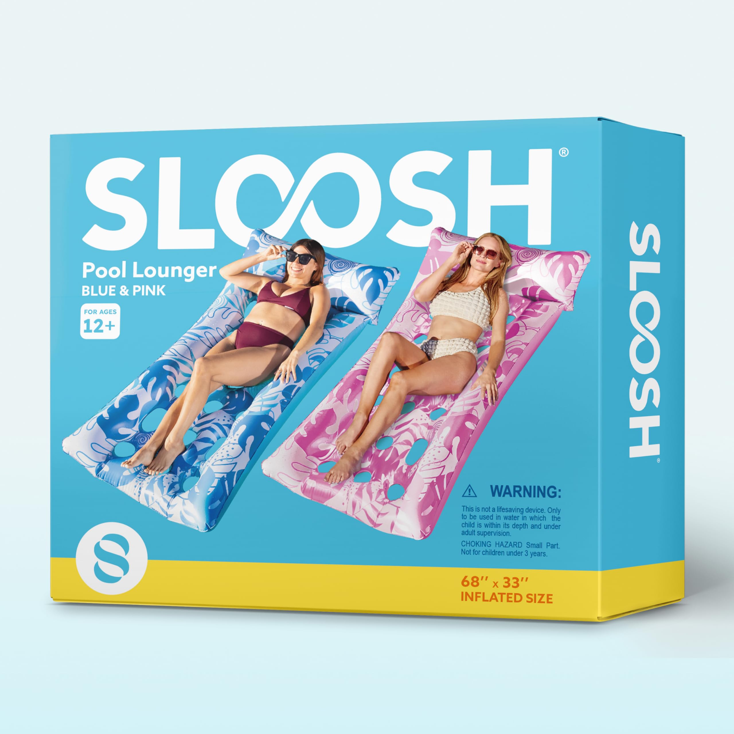 Sloosh two-pack floats for sun tanning and lounging.