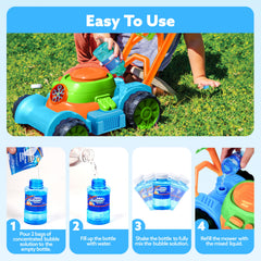 SLOOSH Lawn Mower instruction sheet helps quick setup at home.