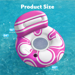 Sloosh lounging chair above water for effortless lounging and socializing.