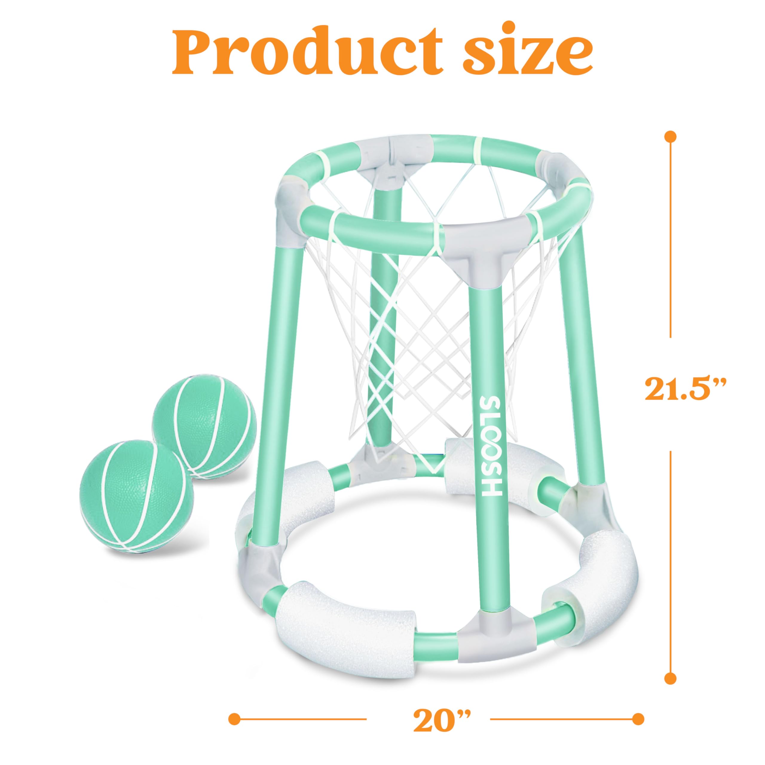 Sloosh pool basketball hoop floating in water for versatile outdoor aquatic play.
