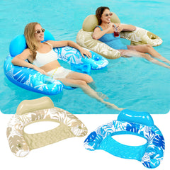 Sloosh pool chair with cup holders blue for convenient drinks by the water.