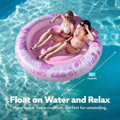 Sloosh circular pool float delivers 360-degree comfort for social poolside lounging.