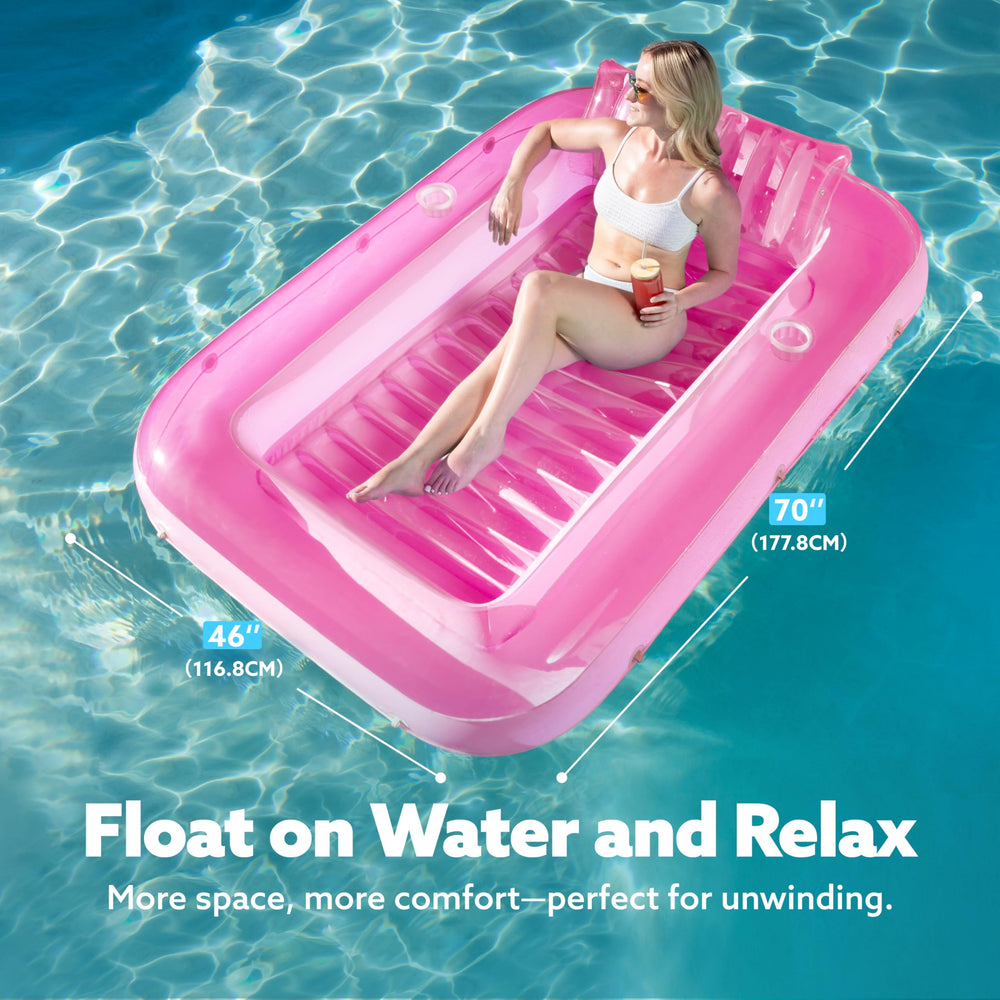Sloosh pool float with removable pillow for ergonomic comfort.