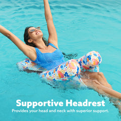 Sloosh flower-pattern pool lounger suitable for backyard BBQs and rivers.