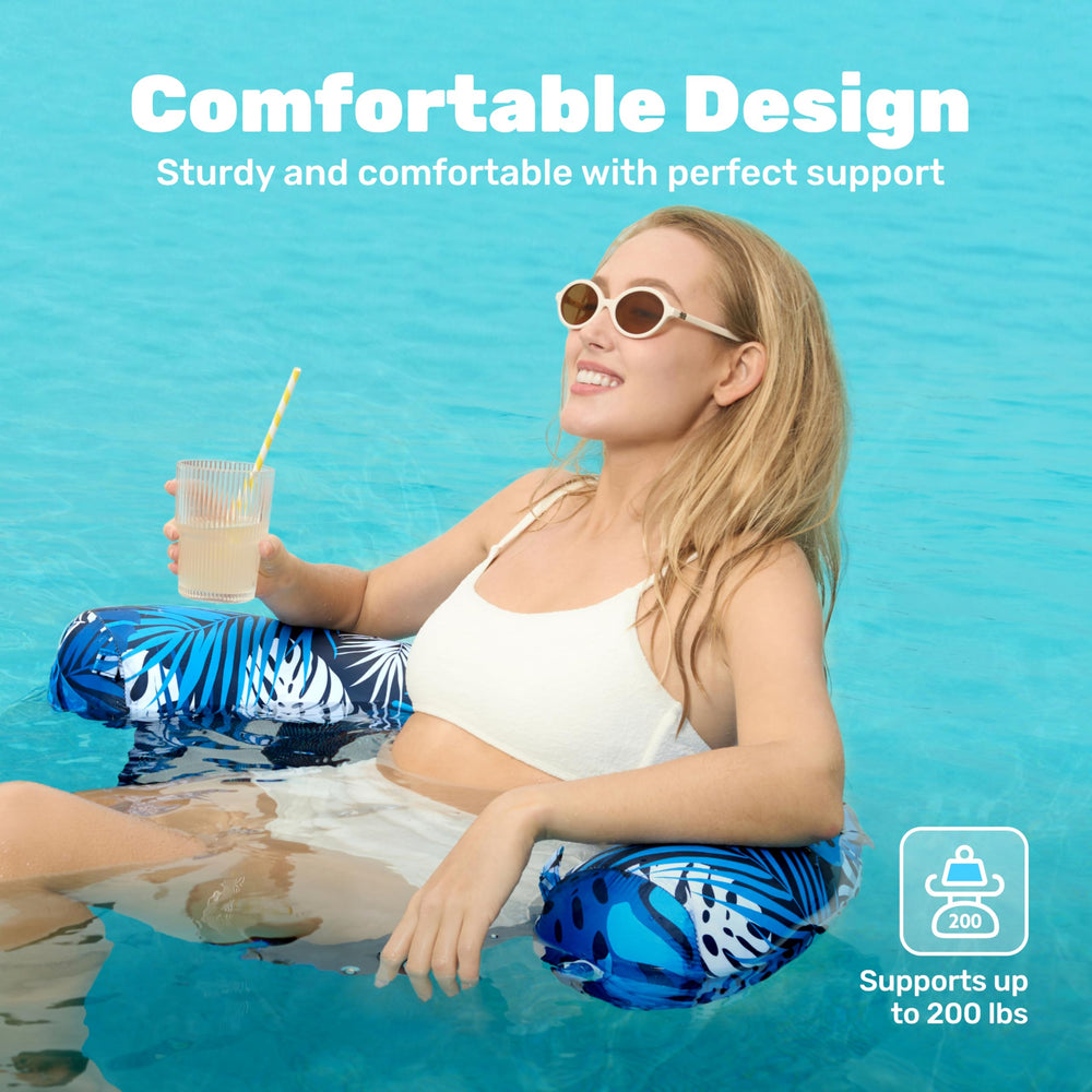 Sloosh tropical-design floats elevate pool party aesthetics