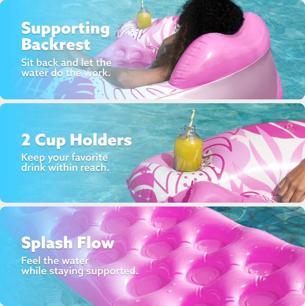 Sloosh pool floats cup holders pink keep drinks within reach during poolside fun.