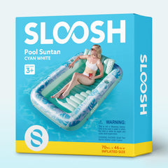 sloosh portable pool float inflates rapidly for beach trips.