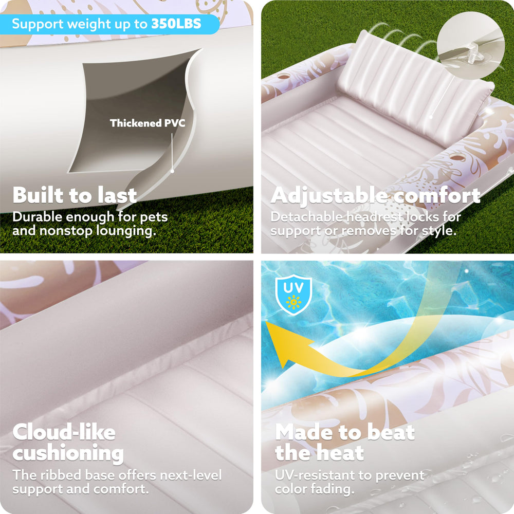 SLOOSH premium 0.3mm PVC build offers durability for shared pool fun.