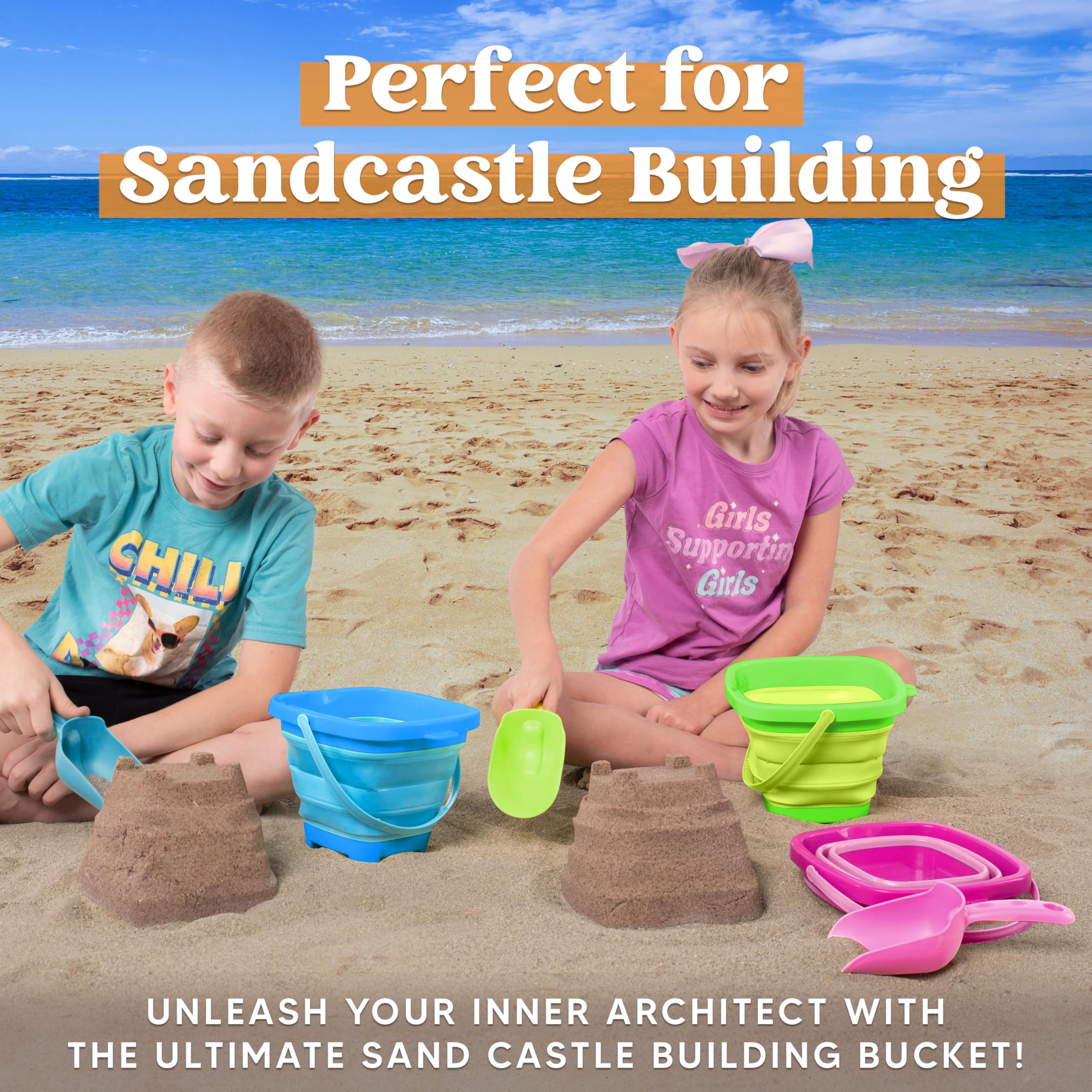Sloosh push-and-pop foldable bucket demonstrates quick setup.