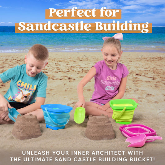 Sloosh push-and-pop foldable bucket demonstrates quick setup.