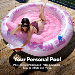Sloosh round Suntan tub raft serves as a stable centerpiece for pool parties.