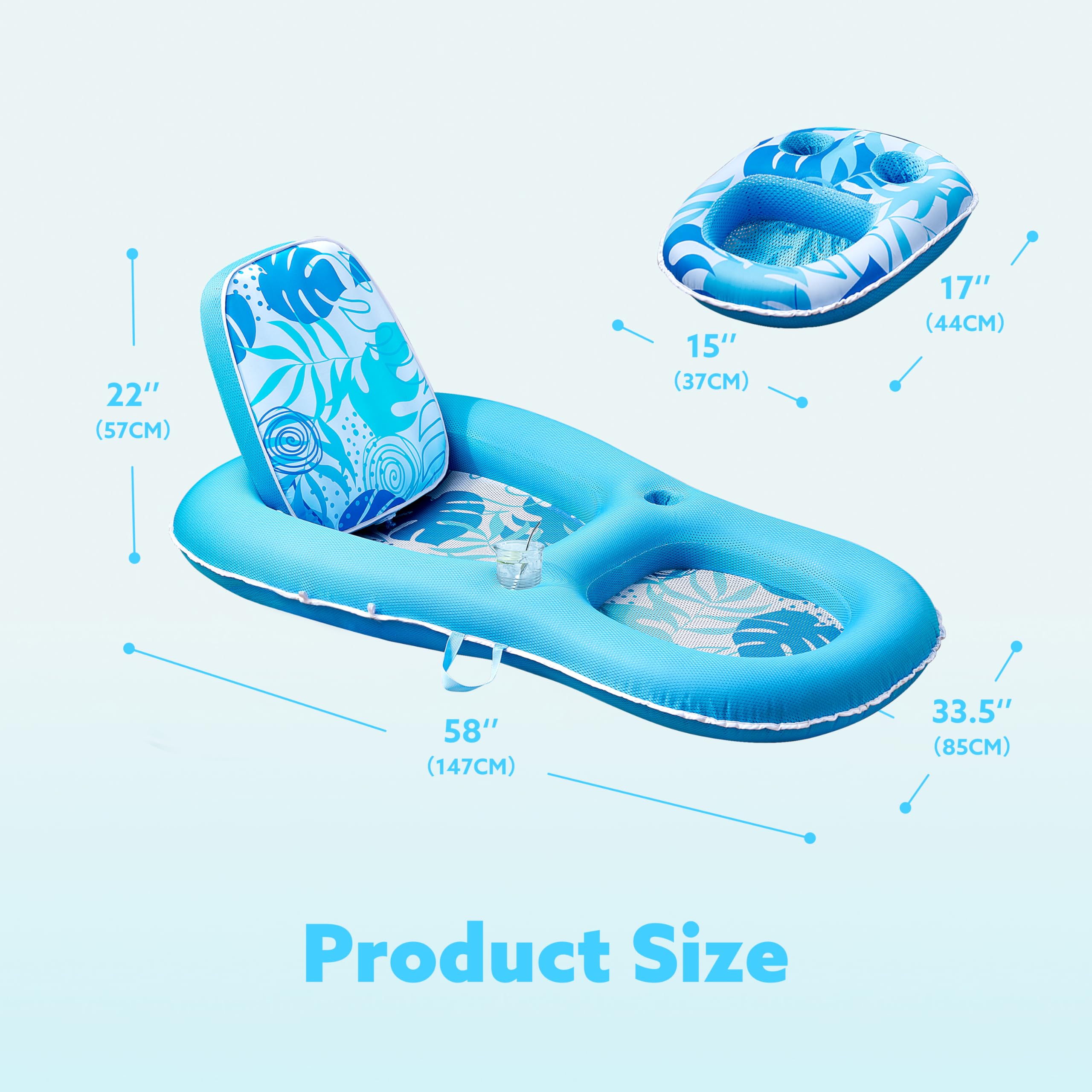 Sloosh 58 by 33.5 inch float offers ample lounging space.