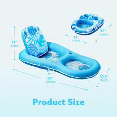 Sloosh 58 by 33.5 inch float offers ample lounging space.