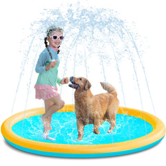 Sloosh splash pad 60inch non-slip surface for safe backyard play.