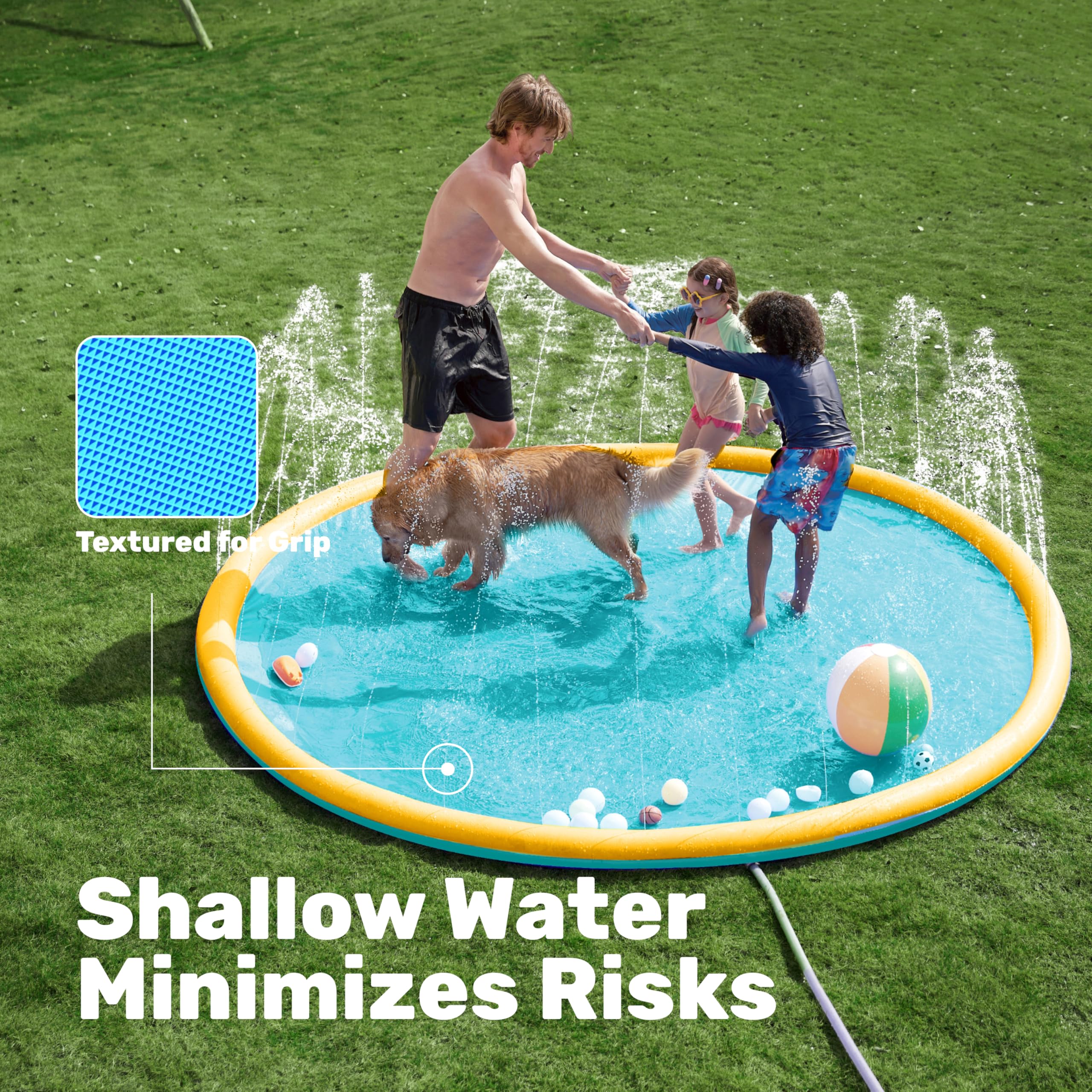 Sloosh splash pad ideal for backyard parties and gatherings.
