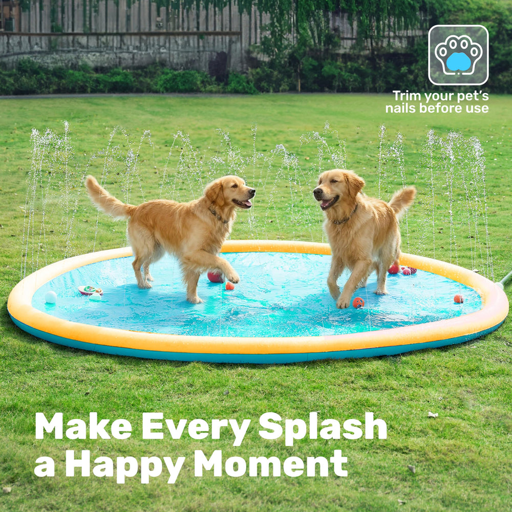 Sloosh splash pad easy drain fold and storage after use.