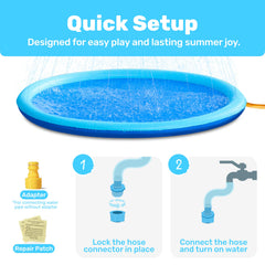 Sloosh splash pad non-slip texture reduces slips during water fun.