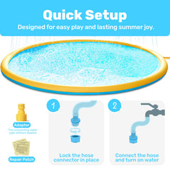 Sloosh splash pad ten-foot size supports large family play.