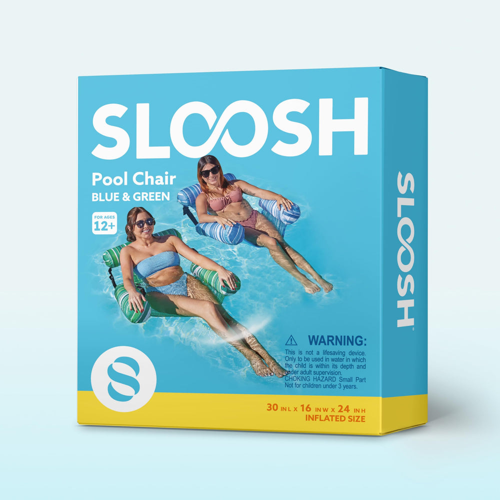 Sloosh stripe adult water chair for durable portable pool fun.