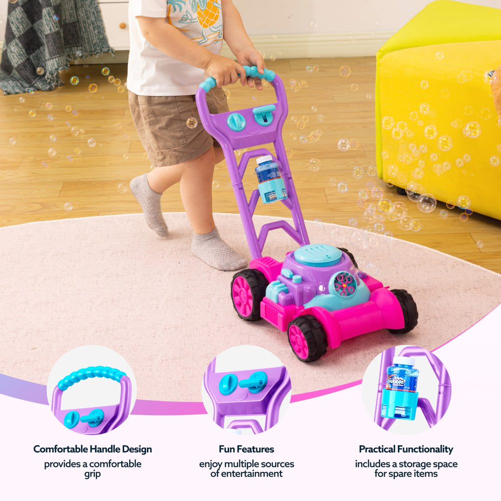 Sloosh toddler push toy mower designed for active play