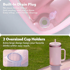 Sloosh pool float with two drink holders for convenient backyard gatherings.