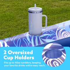 Sloosh two drink holders keep beverages within easy reach.