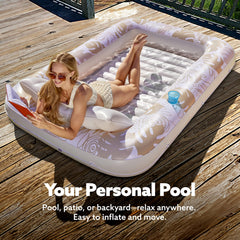 SLOOSH two-person pool float design promoting social relaxation and buoyancy.