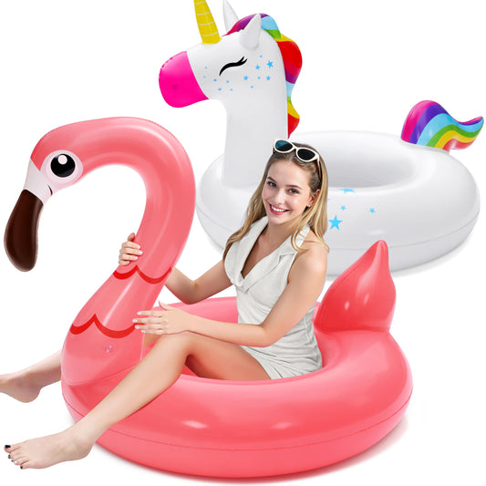 Sloosh unicorn pool float with headrest for comfortable lounging