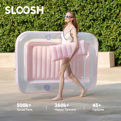 Sloosh durable UV-resistant PVC up to 0.3 mm for long-lasting pool lounging.