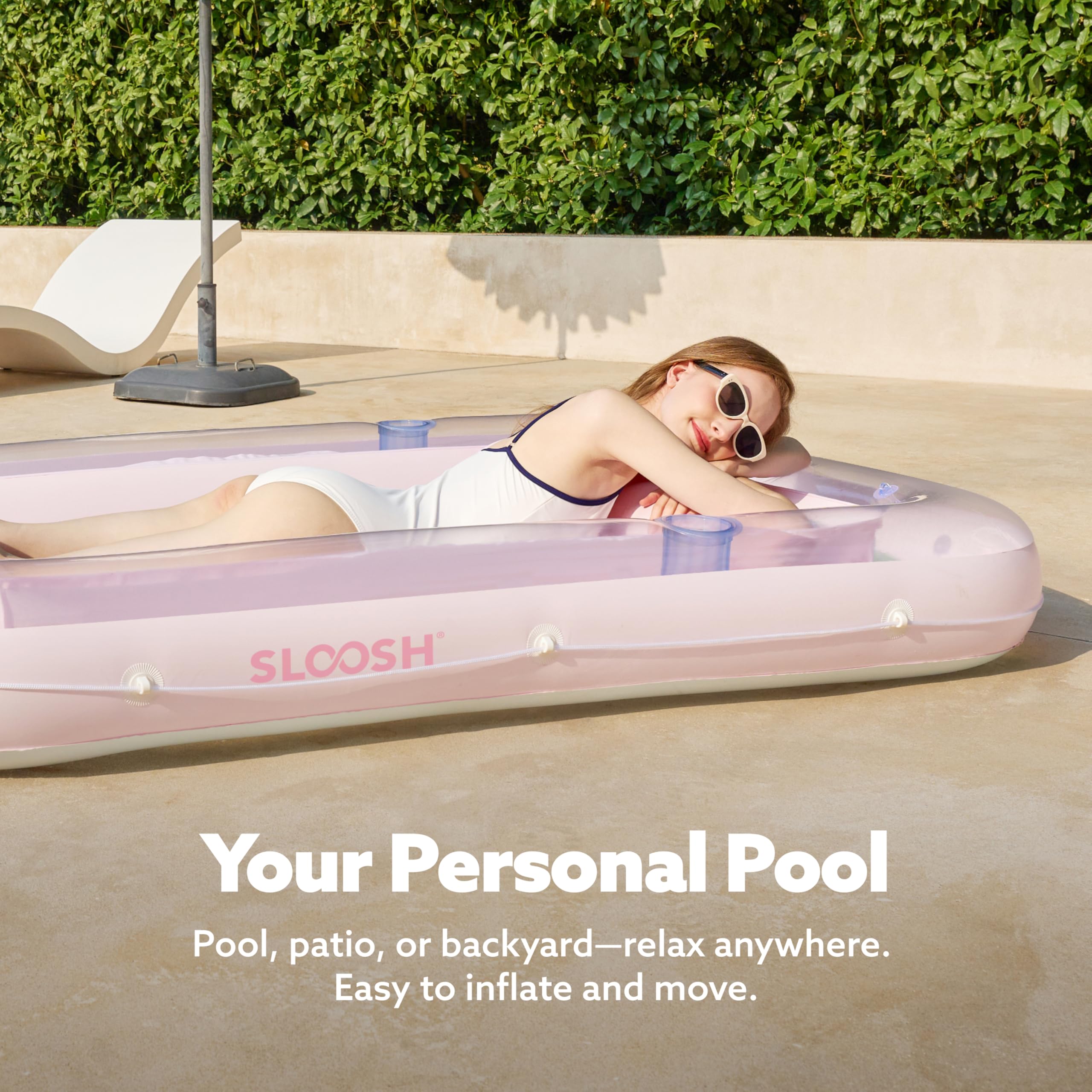 Sloosh UV-resistant PVC construction offers durable, long-lasting pool use