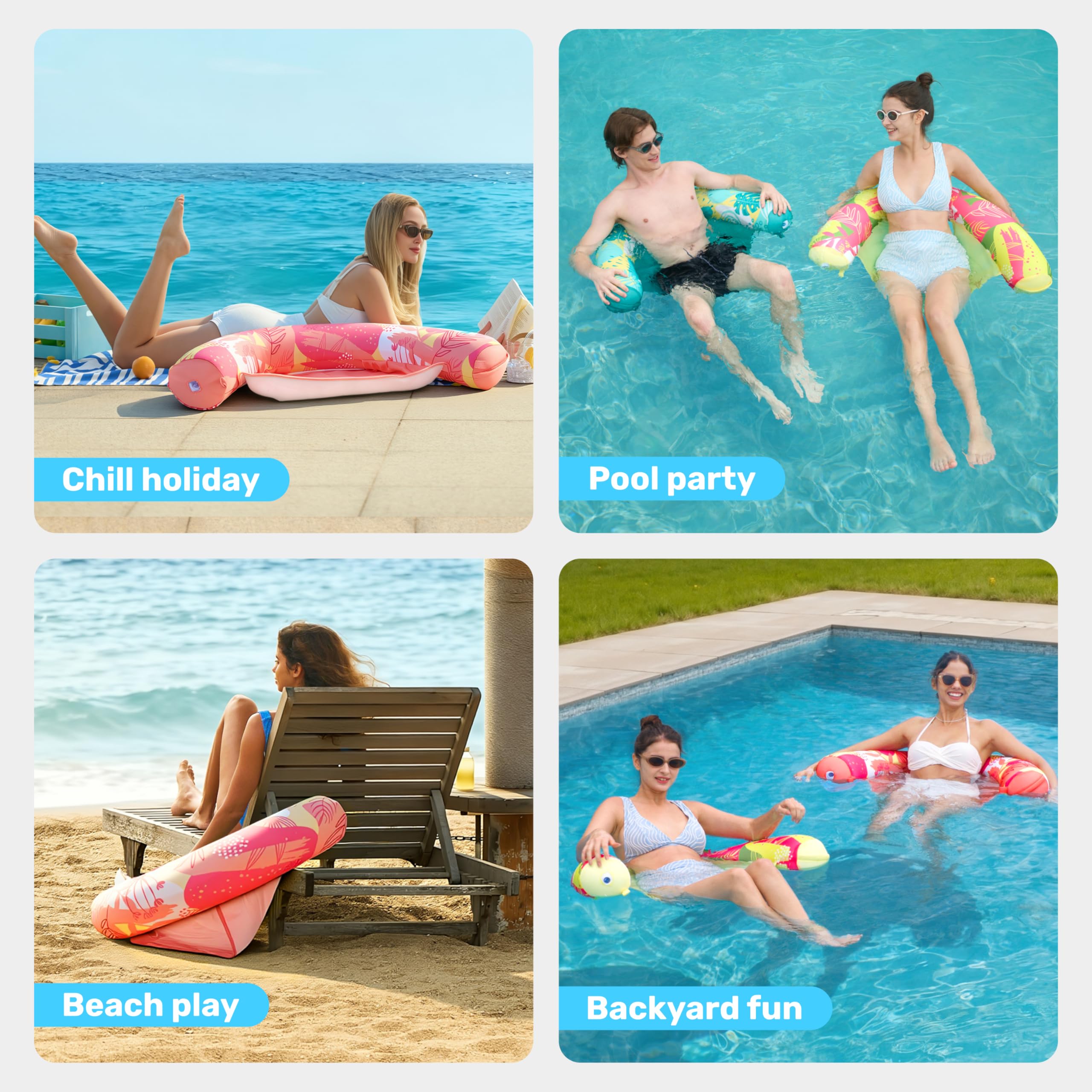Sloosh versatile pool and beach float for adults and family fun.