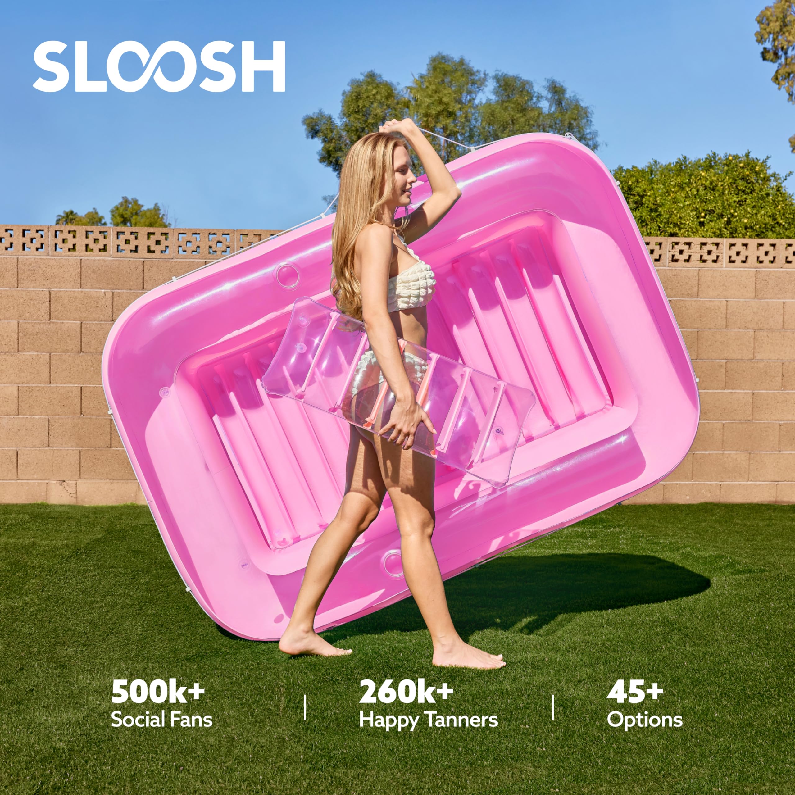 Sloosh wrap-around rope adds stability while lounging.