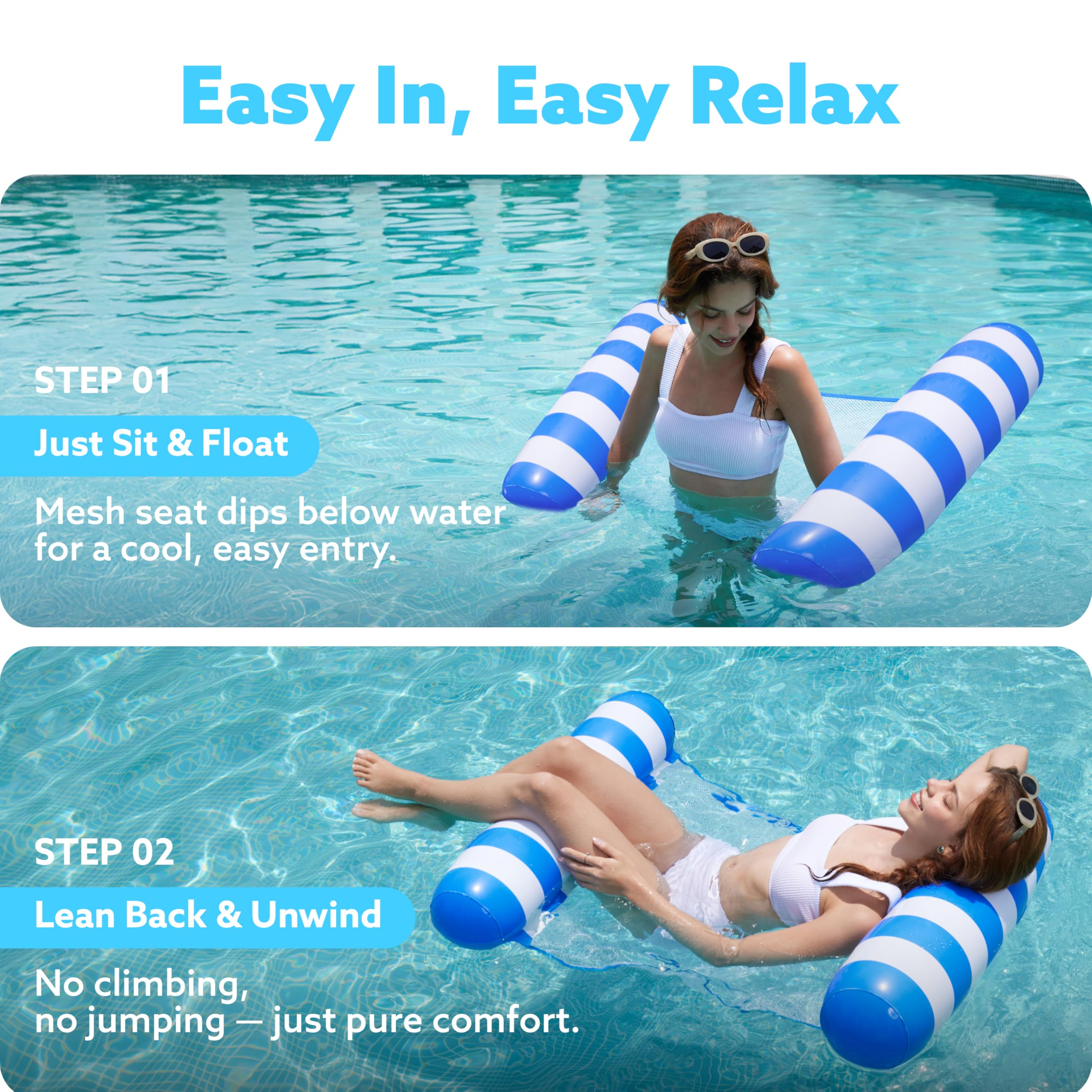 Sloosh2 ample 48x31 float offers roomy comfort on the water.