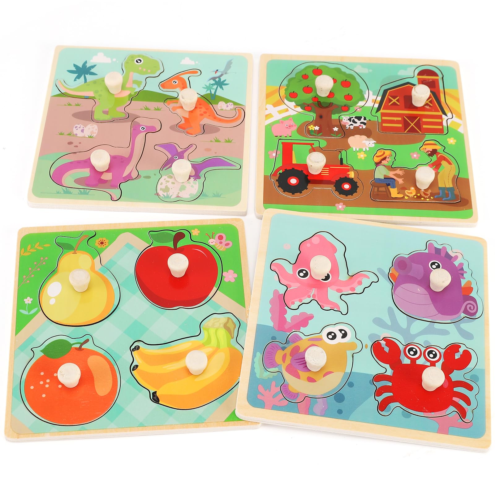 Slotic wooden peg puzzles hero image, engaging early learning for toddlers.