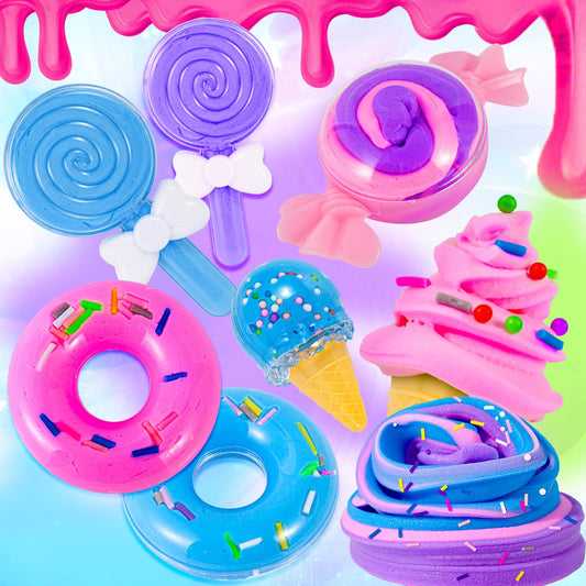 Sloueasy butter slime texture being mixed boosts creativity at a kids party.