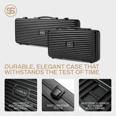 Durable SLOWPLAY carrying case designed for travel and protection.