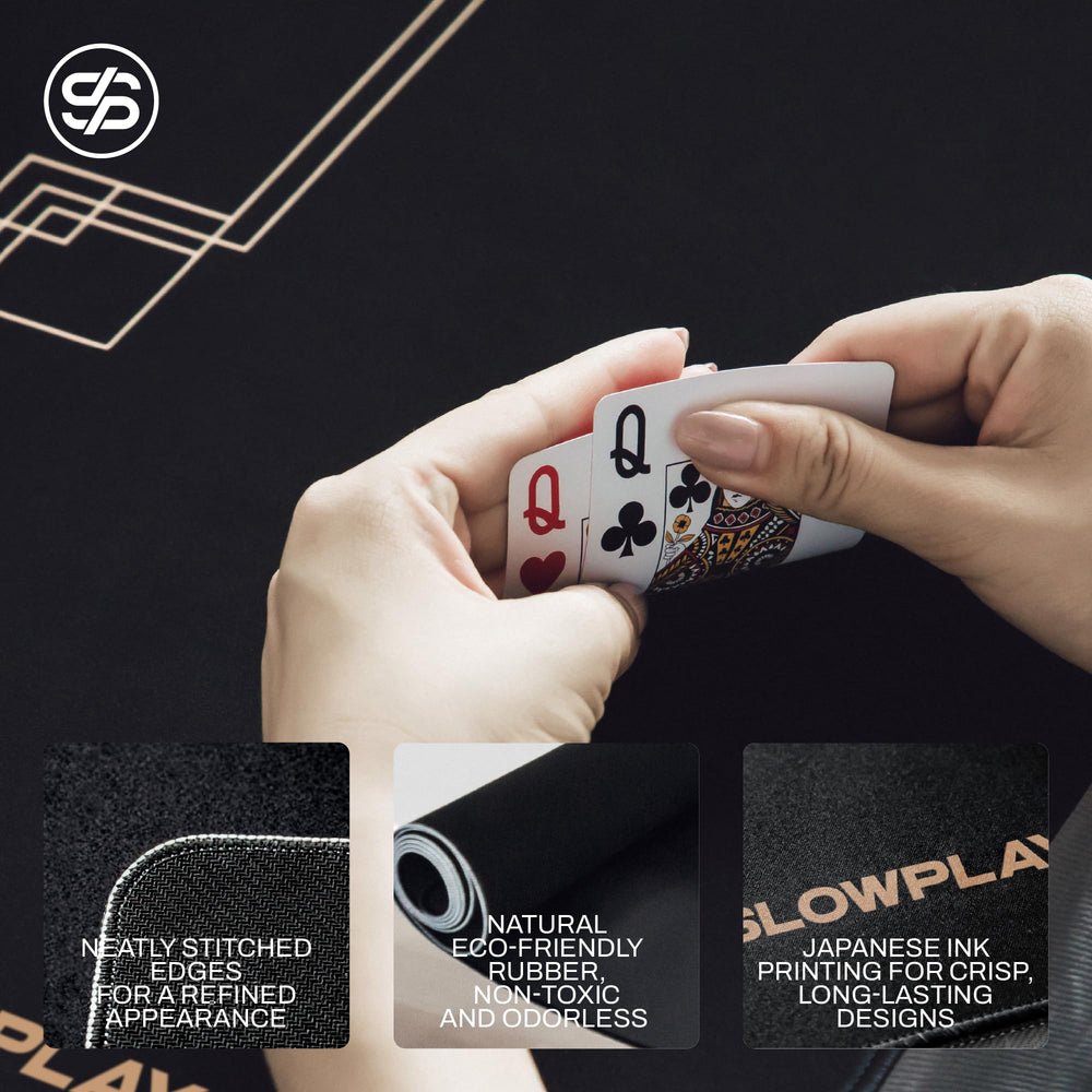Slowplay Godel Poker Mat carried in premium vegan leather bag.