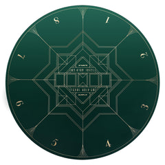 SLOWPLAY Nash 47-inch poker mat with art deco layout enhances home games.