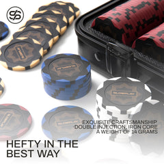 Slowplay Nash art deco chip design adds a stylish vibe to your table.