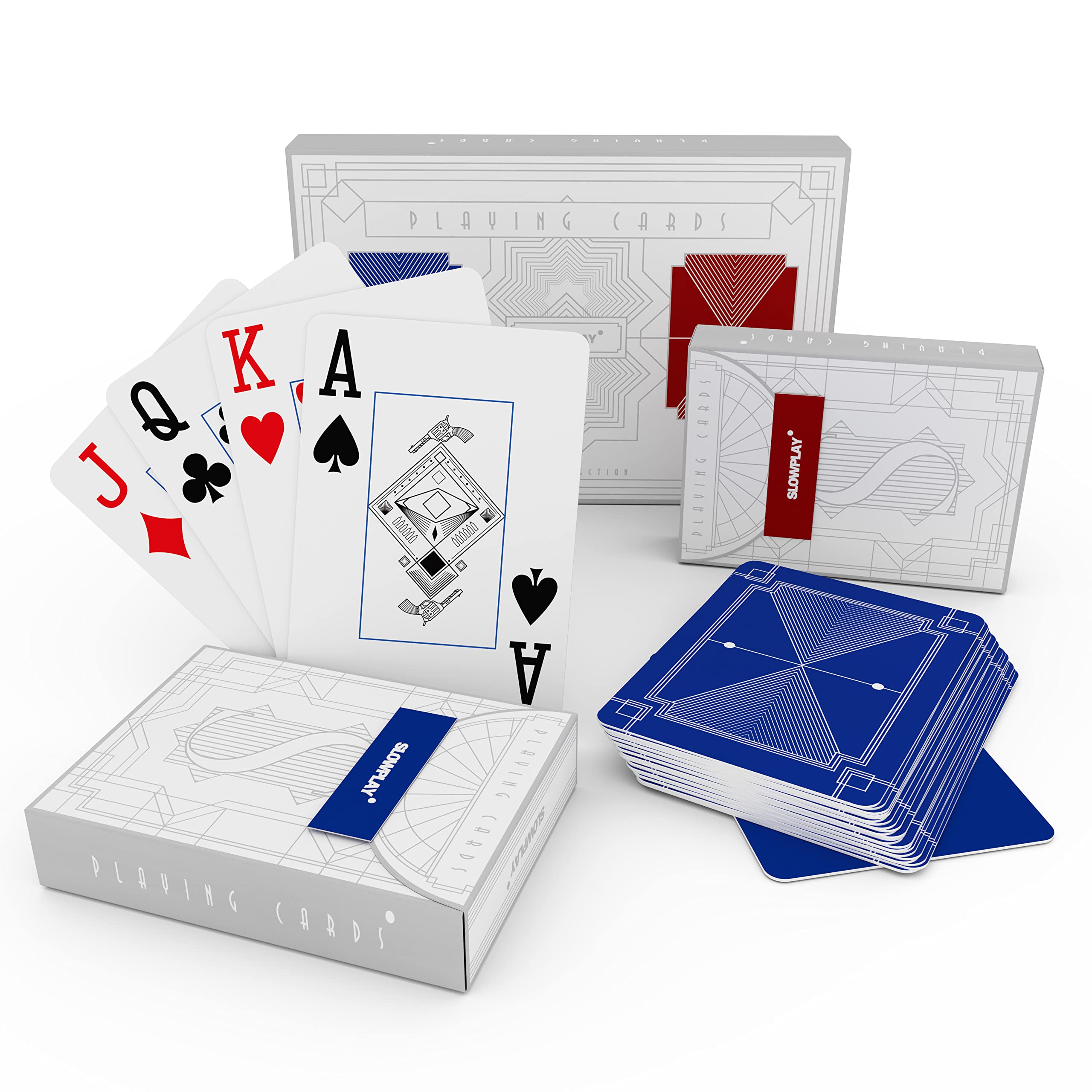 SLOWPLAY red 100% plastic poker cards deck for reliable Holdem play