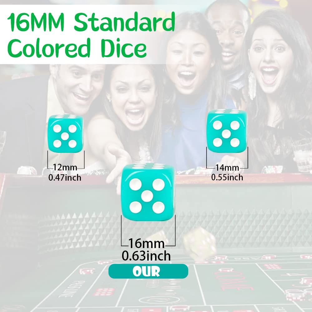 SLSESIN opaque 16mm dice with bright colors and smooth edges for reliable rolling.