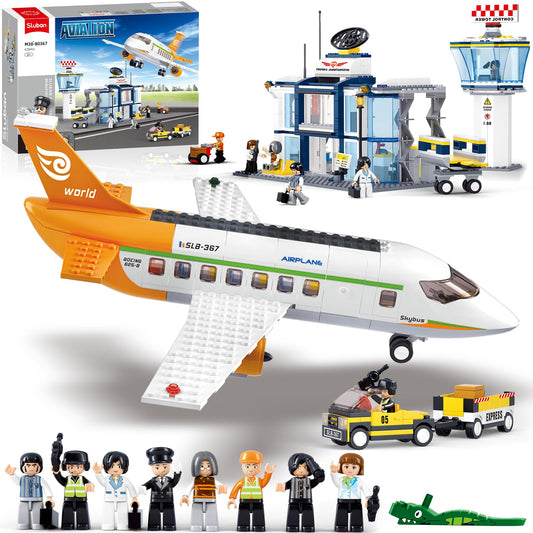 Sluban airplane building set airplane: detailed passenger jet for imaginative play.