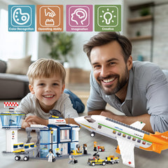 Sluban airplane interior removable roof: easy access for creative cabin play.