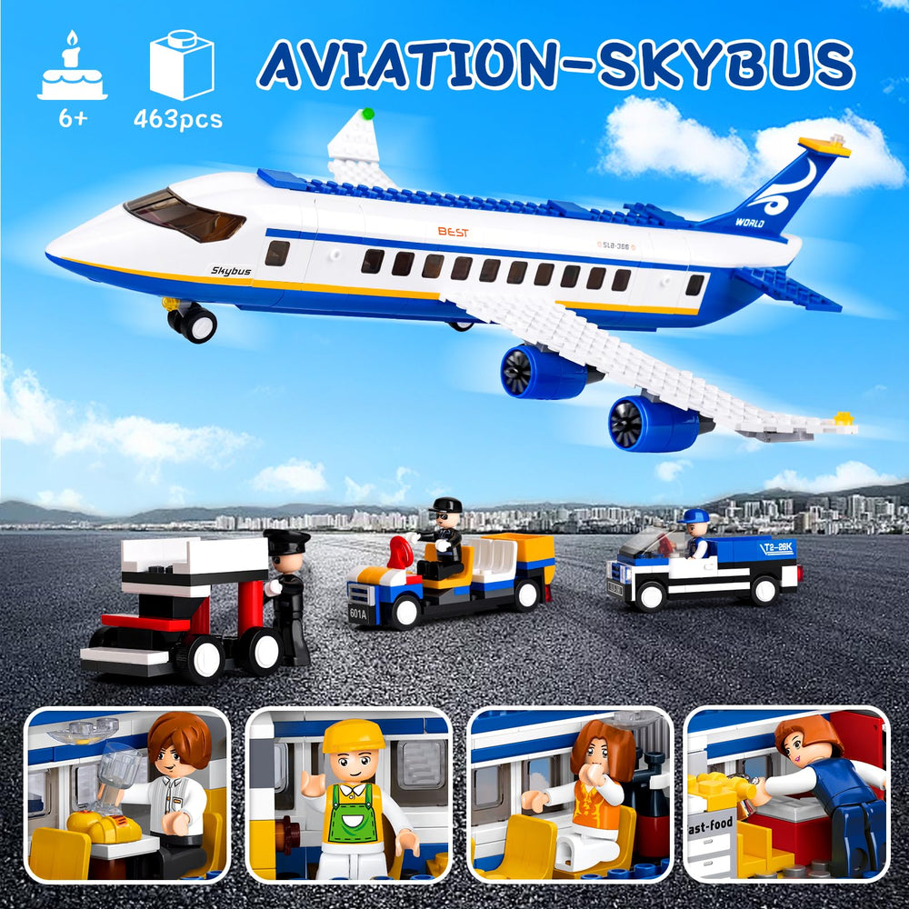 Sluban seven minifigures, including captain and attendants, for diverse scenarios.