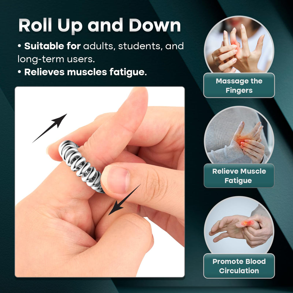 Small Fish acupressure ring for hand massage and calm focus.