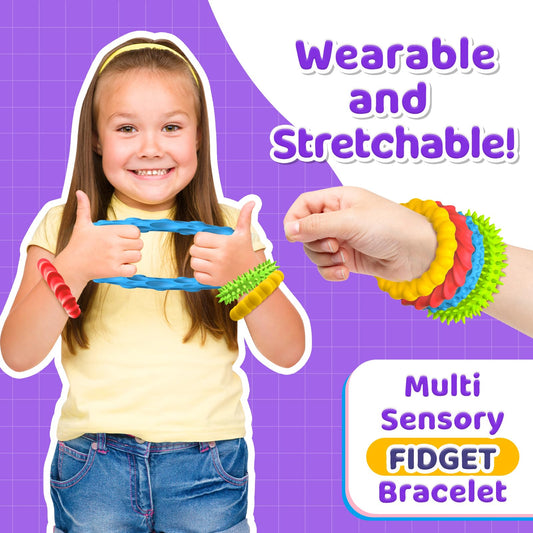 SMALL FISH bracelet with texture variety promotes calm and focus for kids.